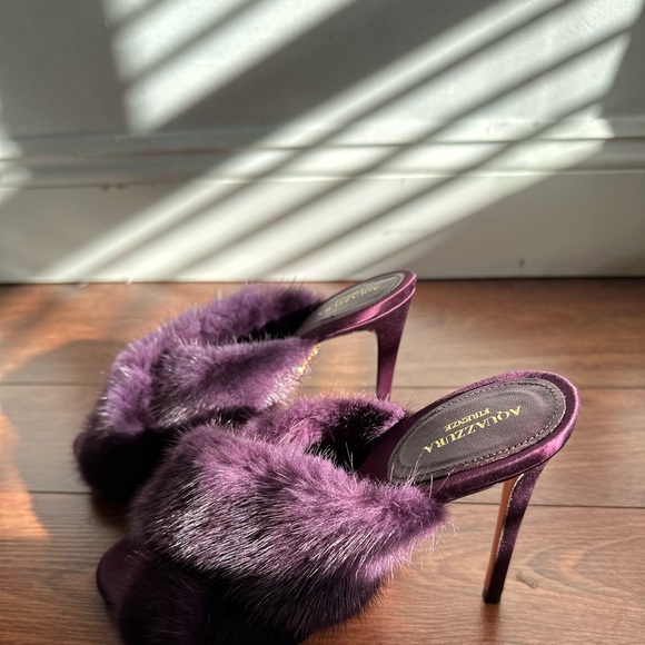 Aquazzura sandals/mule with high heels and mink fur size 37. W/ Box + dust bag - Picture 9 of 16